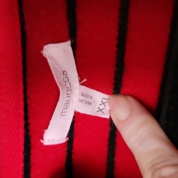 Maurices Casual Vibrant Red Striped Lace up hooded sweater XXL - Picture 5 of 9